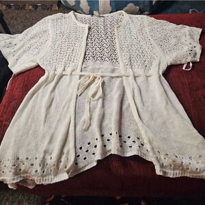 White House Black Market Ivory Knit Cardigan